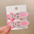 Lindas pinzas para el cabello de cerdo rosa en 3D de resina brillante en tarjeta - Paquete de Par / Estilo Cerdo Rosa (sku3_3)