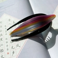 Elegante pinza per capelli con motivo in acetato sfumato colorato e base nera - 1# Arcobaleno
