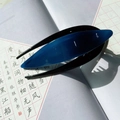 Fermaglio per capelli a coda di rondine in acetato blu scuro e nero con finitura lucida - Blu