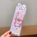 Pink beaded jewelry set for kids featuring cute rabbit charms and a matching ring - Purple Rabbit Style