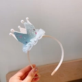Cerchietto a corona con paillettes blu, perle e pizzo per bambine in stile principessa - Blu