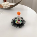 Glittery Halloween party hat hair clip with cute ghost design and black mesh trim - Funny Ghost (With Light)