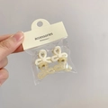 Mini Blumen-Haarklammern Set in Creme und Bernstein mit einer Metallfederfunktion - Blumenform / Gelee-Gelb & Weiß