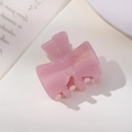 Molletta per capelli rosa in acetato a forma di fiocco con scritte dorate eleganti - Rosa