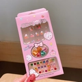Kids cute nail art gift box with rabbit stickers and mini colorful hair clips - Pink Rabbit with Carrot