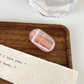 Detail of pink translucent resin oval hair clip with minimalist white grid pattern - Large Oval