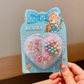DIY colorful flower bead jewelry set for girls with pink elastic cord in heart-shaped packaging - 7# Blue Box - Phantom Beads