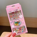 Kids pink nail art set featuring cute fruit patterns and decorative rhinestones - Deep Pink Fruit Bunny