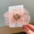 Pince à cheveux noeud en tulle rose pour filles avec couronne en strass - 4# Barrette Nœud Couronne Rose