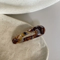 Deep brown tortoiseshell acetate waterdrop hair clip with Creation France lettering - Chocolate Texture Duckbill Clip (6.5cm)