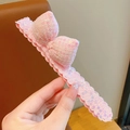 Serre-tête rose à paillettes avec nœud et design ondulé pour petites filles - Nœud Rose Douce