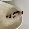 Beige and black tortoiseshell leopard print teardrop hair clip with gold metal grip - Light Leopard Duckbill Clip (6.5cm)