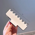 Pinza per capelli rettangolare bianco crema da 10cm per acconciature folte - 10cm / Beige