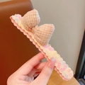 Serre-tête rose à nœud pailleté avec motifs floraux, accessoire cheveux pour filles - Nœud Orange Chaude