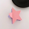 Pentagram star hair claw clip in pink and purple pastel colors with shiny finish - Pink Purple