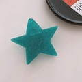 Sparkling turquoise star hair claw clip with silver glitter finish for elegant updos - Lake Blue Glitter