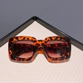 Children's fashion square sunglasses featuring classic oversized tortoise shell frames - Leopard Print