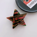 Star-shaped hair claw clip with colorful psychedelic marble texture pattern - Colorful Stripes Texture