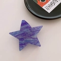 Star hair claw clip in purple and blue marble pattern with fine glitter sparkles - Galaxy Purple Glitter