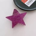 Sparkling purple star-shaped hair claw clip with glitter finish and acrylic base - Galaxy Rose Red Glitter