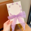 Bandeau fait main pour enfant avec nœud en dentelle violette et fleurs perlées - 2# Fleur Violette Douce