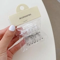 Zweiteiliges Set transparenter Mini-Haarklammern aus Acryl mit Schleifen-Design - Quadrat Transparent & Grau