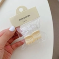 Mini-Haarklammern-Set mit Schleife in Beige und Transparent für Damenfrisuren - Quadrat Transparent & Beige