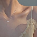 Collana minimalista in argento con ciondolo a fiocco e zirconi per donna - Rame / Collana Mini Fiocco