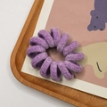 Coletero de espiral en terciopelo violeta elástico con textura suave en tarjeta decorada - Violeta Claro