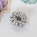 Graues Spiral-Haargummi aus weicher Lammwolle für Mädchen und Damen als Kopfschmuck - Grau