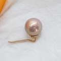Elegante gancho para el pelo dorado con una gran perla aurora irisada para mujer - Color Sirena