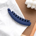 Matte navy blue banana hair clip with dense teeth and secure clasp closure - Navy Blue