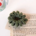 Élastique à cheveux spirale vert foncé en tricot doux pour un style rétro chic - Vert Foncé