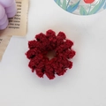 Elastico per capelli in peluche rosso scuro in pile morbido per styling elegante - Borgogna