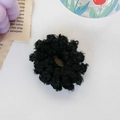 Elastico per capelli in peluche nero con morbida consistenza per acconciature - Nero
