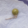 Elegant olive green spherical bead earrings with light gold hooks for women hair styling - Mustard Green