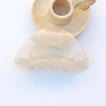 Elegant cream cellulose acetate hair claw clip with pearlescent finish for women - Pearl White