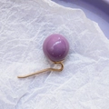 Minimalist purple pearl hair hook with golden metal pin for chic ponytail styling - Purple