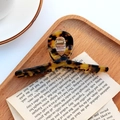 Klassische Haarklammer mit Schildpatt-Optik und Leopardenmuster für Damen, glänzendes Design - Dunkel Schildpatt