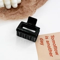 Pinza para el cabello rectangular negra brillante con un diseño geométrico moderno y elegante - Negro