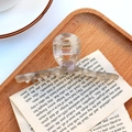 Large hair claw clip in cream and grey acetate tortoiseshell on a vintage book - 8-Grey