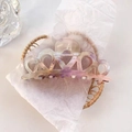 Iridescent gradient crown hair claw clip in purple and yellow acetate finish - Smoky Purple