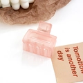 Pince à cheveux rectangulaire minimaliste rose pâle avec une finition mate élégante - Rose Coréen