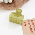 Pince à cheveux carrée minimaliste vert clair translucide avec design géométrique creux - Vert