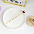 Pic à cheveux doré élégant avec boule à paillettes violettes, style minimaliste chic - Ciel Étoilé Rouge Pourpre