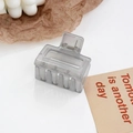 Pince à cheveux carrée en acétate gris foncé translucide avec un design ajouré chic - C710-11 Gris