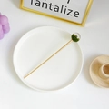 Épingle à cheveux dorée minimaliste avec boule en verre mousse pour coiffure vintage - Ciel Étoilé Vert