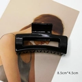 Pinza de pelo rectangular negra brillante de 8,5cm para un peinado de cabello elegante - 8.5cm*4.5cm / Negro-Brillante