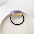 Elastico per capelli minimalista in acetato viola e metallo dorato geometrico - Viola stellato