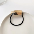 Elastico per capelli in acetato minimalista con lega dorata e motivo tartaruga - Stampa leopardata